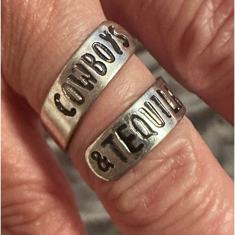Cowboys & Tequila Adjustable Stainless Steel Ring